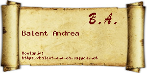 Balent Andrea névjegykártya